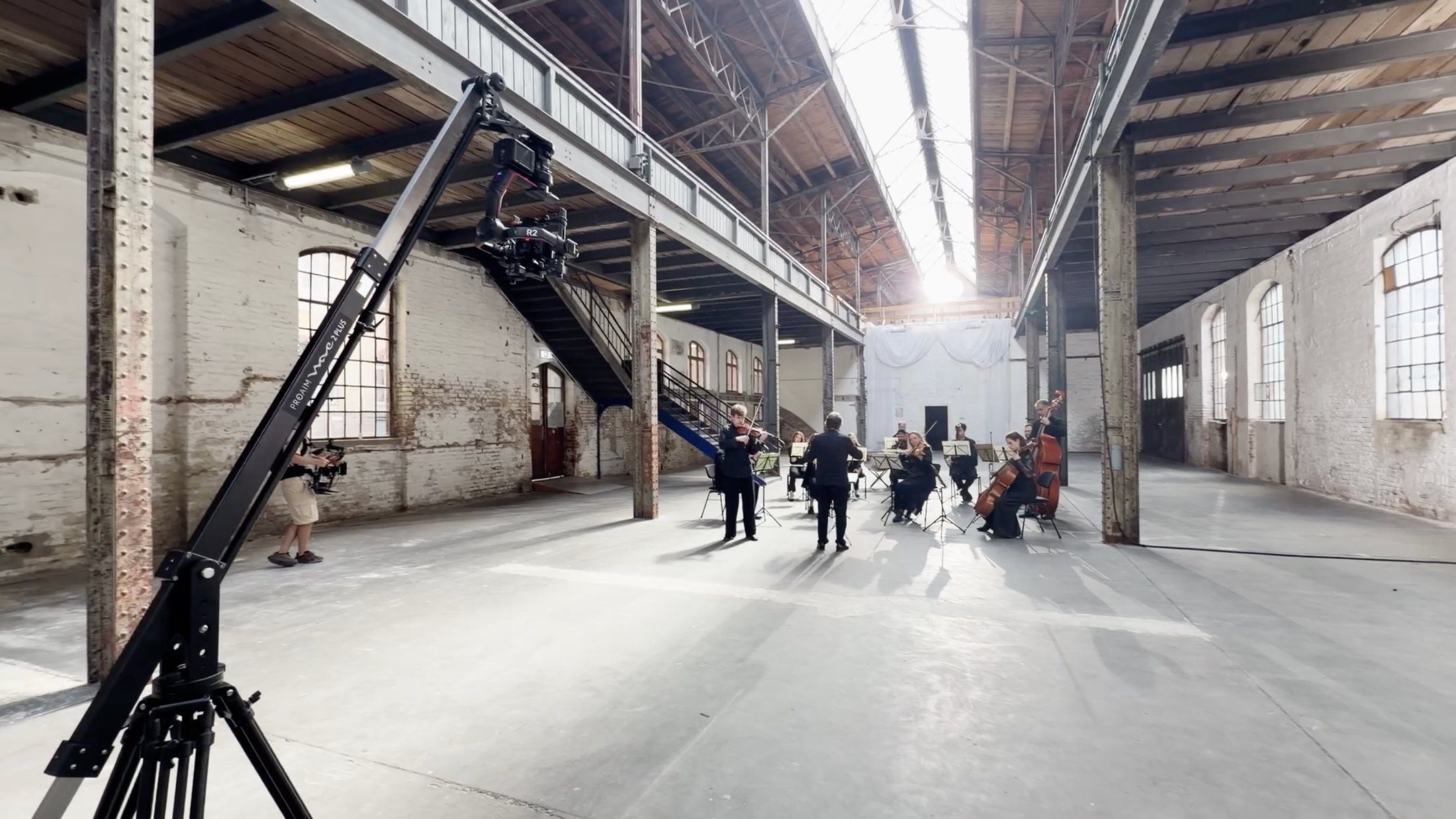 Seceda Studios crew shooting an orchestra in a Berlin hall